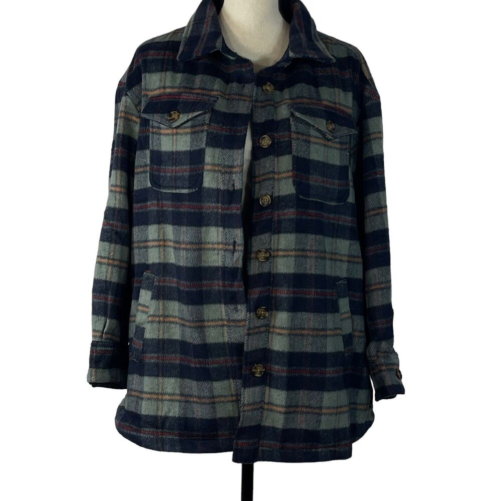 Style & Co 0X-Large Flannel Jacket Plaid Lined Button-Up Long Sleeve Pockets New
